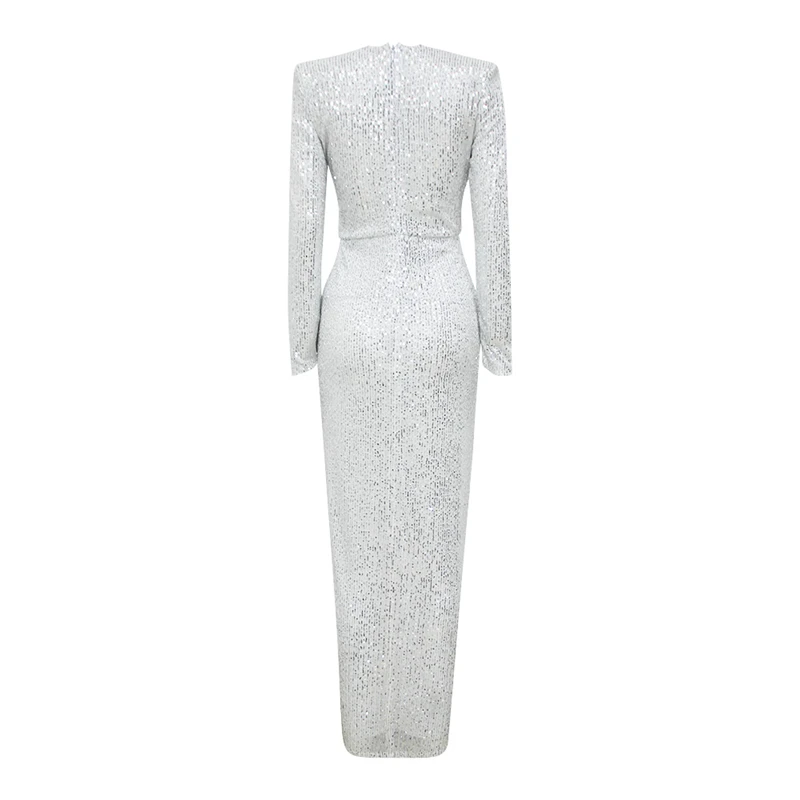 Женское длинное вечернее платье элегантное ажурное вечерние V-образным вырезом