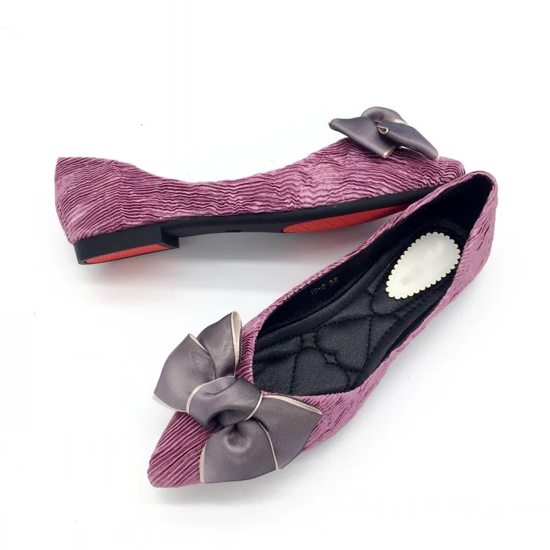 Модная женская обувь Сезон весна-осень Балетки на плоской подошве с острым