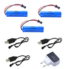 3,7 V 800mah литий-полимерный Батарея 14500 и зарядным устройством для C2 D828 RC трюк самосвал игрушечный автомобиль аксессуар 3,7 в 14500 Li-Ion Батарея с SM-2P штепсельной вилки