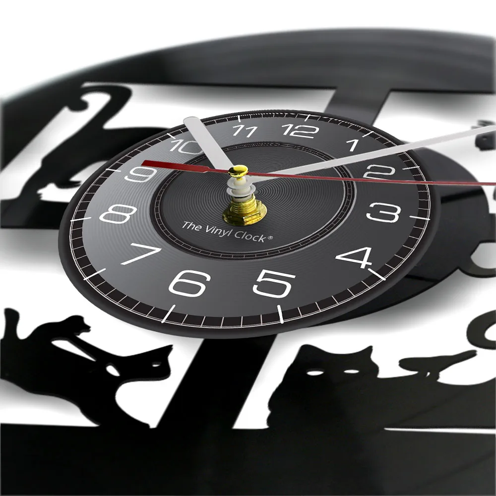 Круглые Настенные часы с виниловой пластиной украшение для детской комнаты