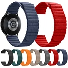 Ремешок кожаный для наручных часов, магнитный браслет для Samsung Galaxy Watch 4 Classic 46 мм 42 мм 44 мм 40 мм, 20 22 мм