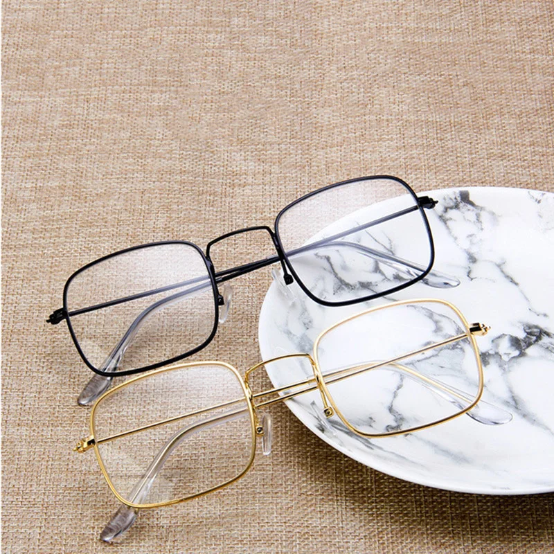 2 шт. ультралегкие квадратные очки для близорукости в металлической оправе |