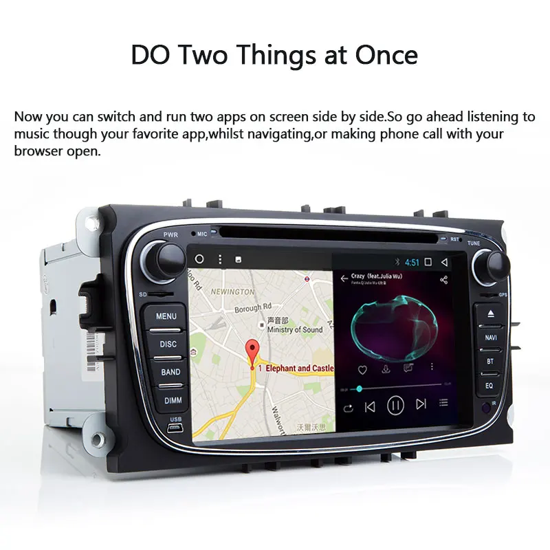 Xonrich AutoRadio 2 Din Car DVD Player For Ford Focus S-Max C-Max Mondeo 4 Transit ConnetGalaxy Kuga Multimeida GPS Navigation | Автомобили