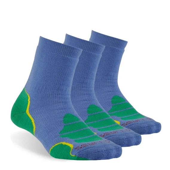 Носки из мериносовой шерсти, ZEALWOOD Athletic cushit Crew hiking& походные носки, 1/3 пар - Цвет: 3 pair blue green