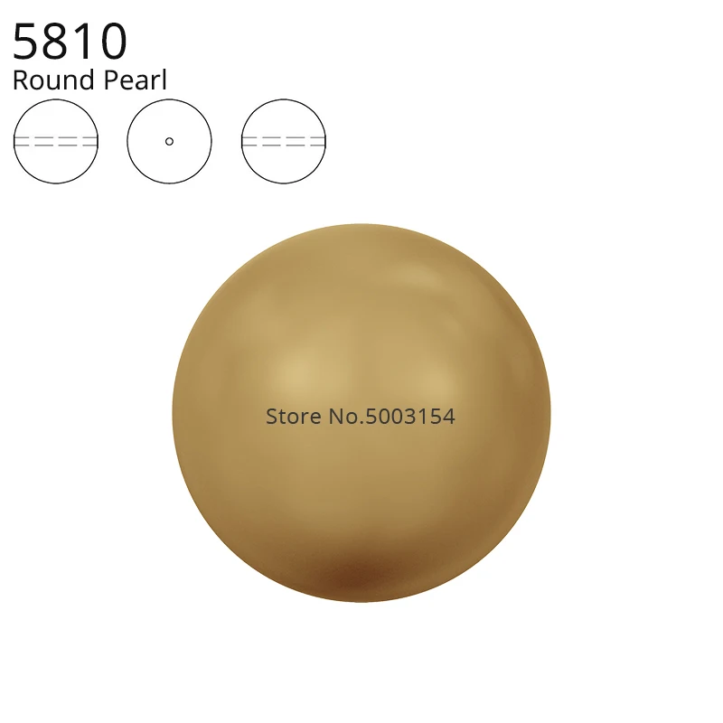 Bright Gold 306 С украшением в виде кристаллов от Swarovski 5810 круглая жемчужная бусина с целый Просверленный отверстие Бисер для самостоятельного изготовления браслетов ювелирные изделия сделать штуцер - Цвет: Bright Gold 306