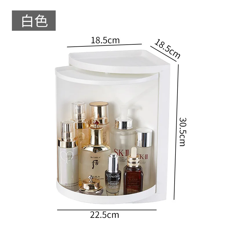 

360 Degree Rotating Bathroom Organizer Shelf Wall Mounted Shampoo Cosmetic Storage Rack Household Kitchen Bathroom Accessories