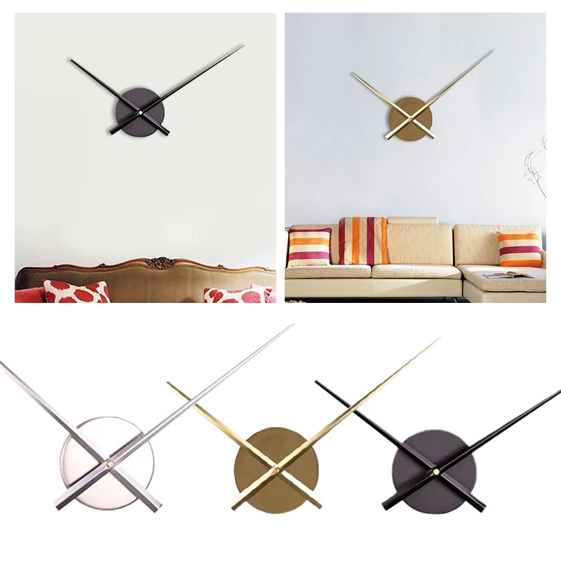 DIY бесшумные настенные часы 3D кварцевые с металлическим циферблатом наклейки