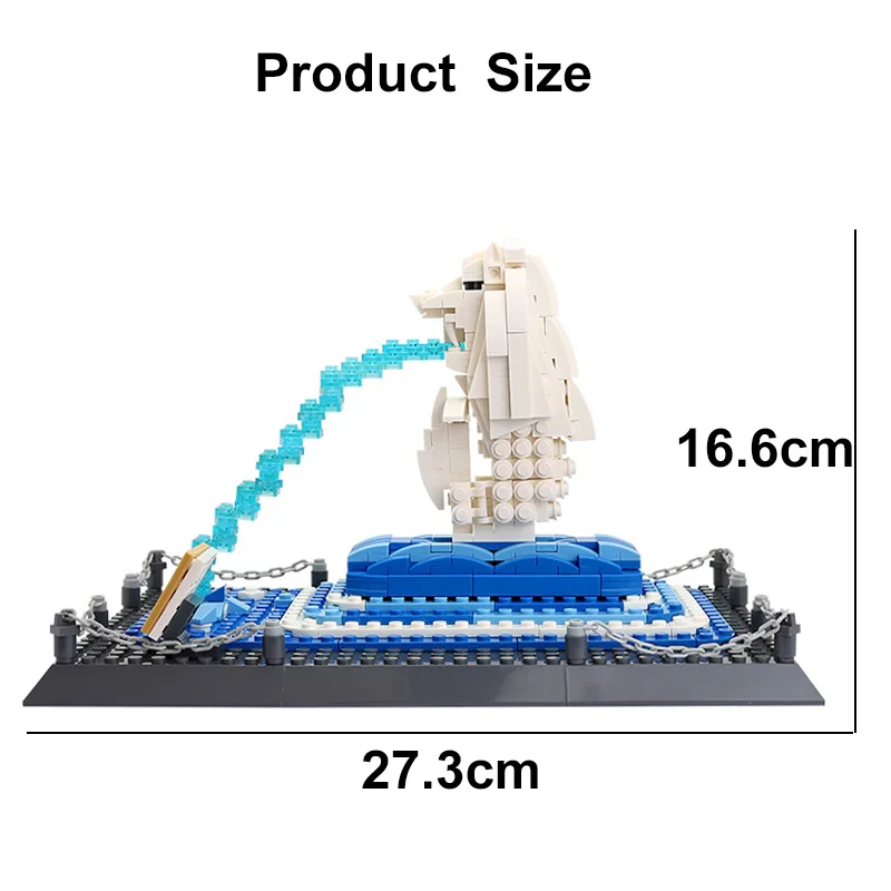 

503pcs World's Famous Architecture Merlion Singapore 3D Model City Building Blocks DIY Assembly Bricks Toys for Boys Children
