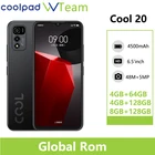 Смартфон Coolpad Cool 20 с глобальной прошивкой, 4 ГБ, 64 ГБ, 128 ГБ, Восьмиядерный процессор Helio G80, полный экран 6,5 дюйма, двойная камера 48 МП, аккумулятор 4500 мАч