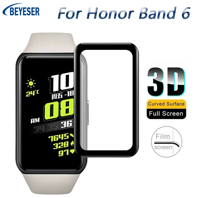 

3D Curved Full Protective Film for Huawei Honor Band 6 SmartWatch Cover Soft TPU Screen Protector for Honor Band 6 Bracelet