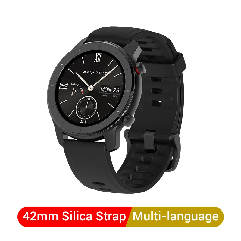 Aluminum alloy Amazfit GTR 47 мм Смарт-часы 5atm водонепроницаемые умные часы 24 дня батарея Gps управление музыкой кожаный силиконовый ремешок глобальная версия - Цвет: Aluminum alloy