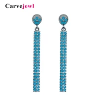 carvejewl post earrings long cylinder dangle earrings for women jewelry girl gift translucent resin rhinestone fashion earring