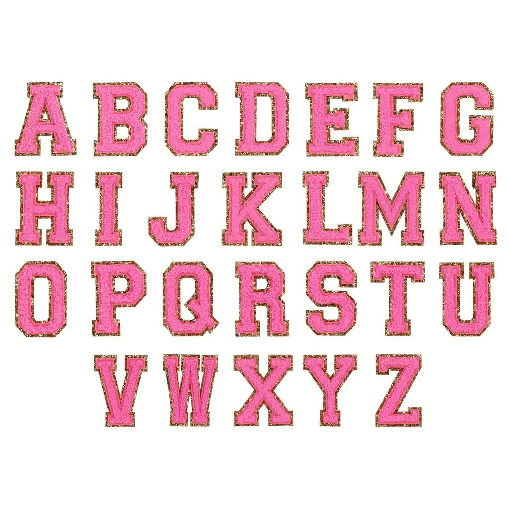 Embroidery Rainbow Gritt Alphabet Iron On Sticker Name Clothing Diy Accessory