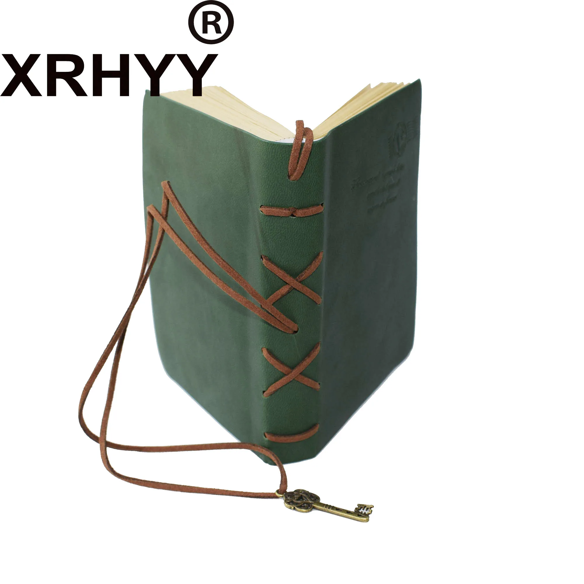 XRHYY дневник на резинке ключ Ретро винажные классические кожаные блокноты(зеленый