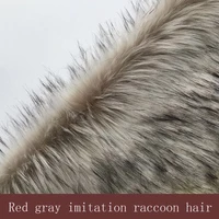faux raccoon fur red gray coat fur collar fabric