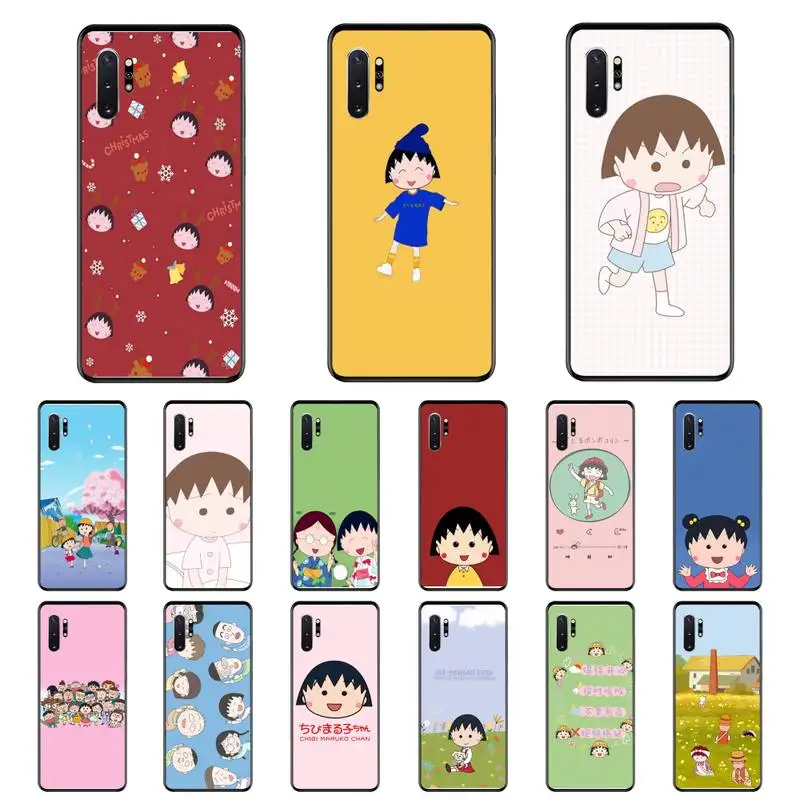

YNDFCNB Cartoon Chibi Maruko-chan Cute Girl Phone Case For Samsung Note 7 8 9 20 Note 10 Pro lite 20ultra M20 M10 Case