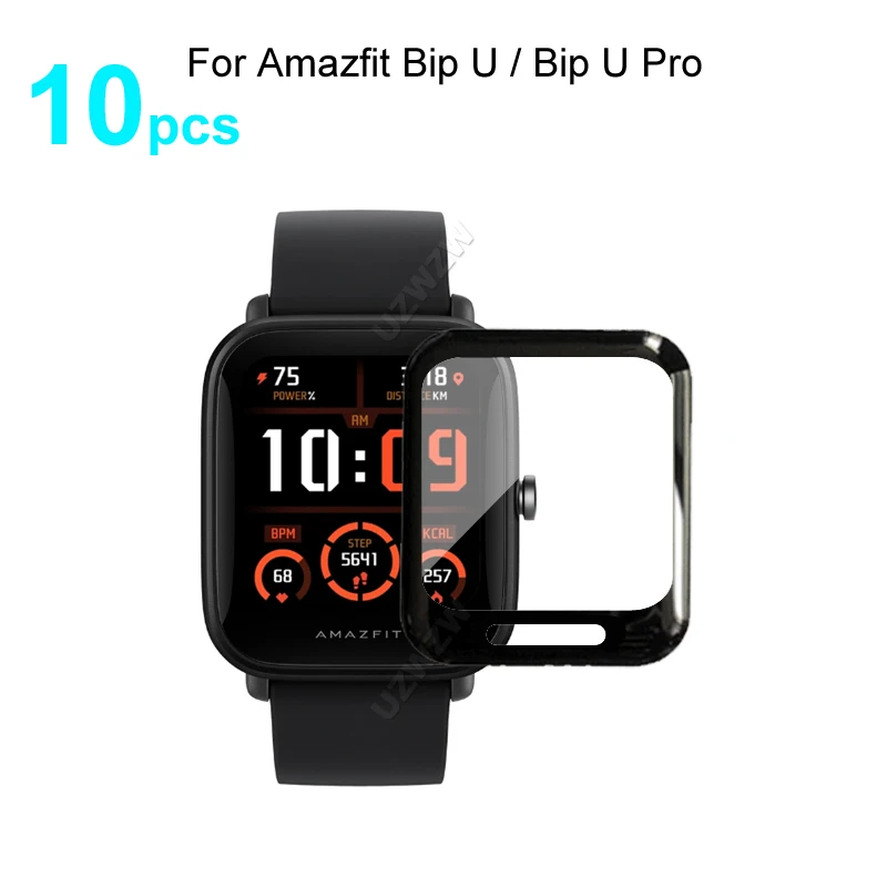 

10pcs For Amazfit Bip U Pro / Bip U Soft Smart Watch Screen Protector Guard 3D Curved Edge Full Coverage Protective Film Cover