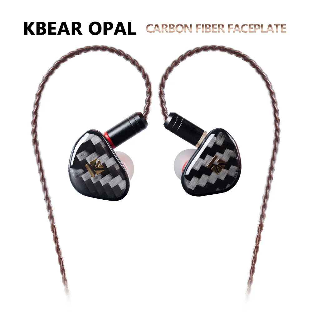 Hi Fi динамические наушники вкладыши KBEAR Opal с покрытием из углеродного волокна 3 5 MMCX