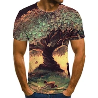 summer mens 3d printing t shirt colorful landscape printing mens childrens t shirt casual and comfortable plus size t shirt