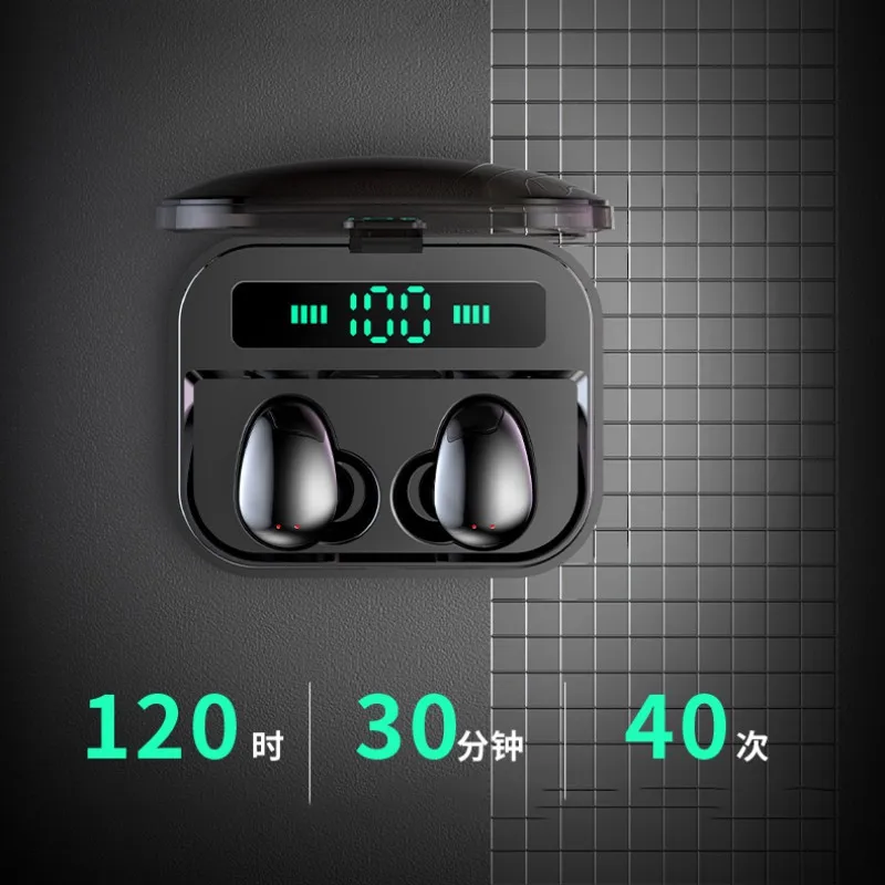 TWS Bluetooth наушники со светодиодный дисплеем настоящие беспроводные наушники мини водонепроницаемые наушники с аккумулятором 3600 мАч