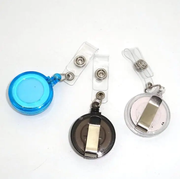 

ID Holder Name Tag Card Key Badge Reels Round Solid Plastic Clip-On Retractable Pull Reel Wholesale Office Supplies LX1628