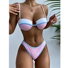 Купальник женский, пуш-ап, на косточках, в стиле пэчворк, 2021