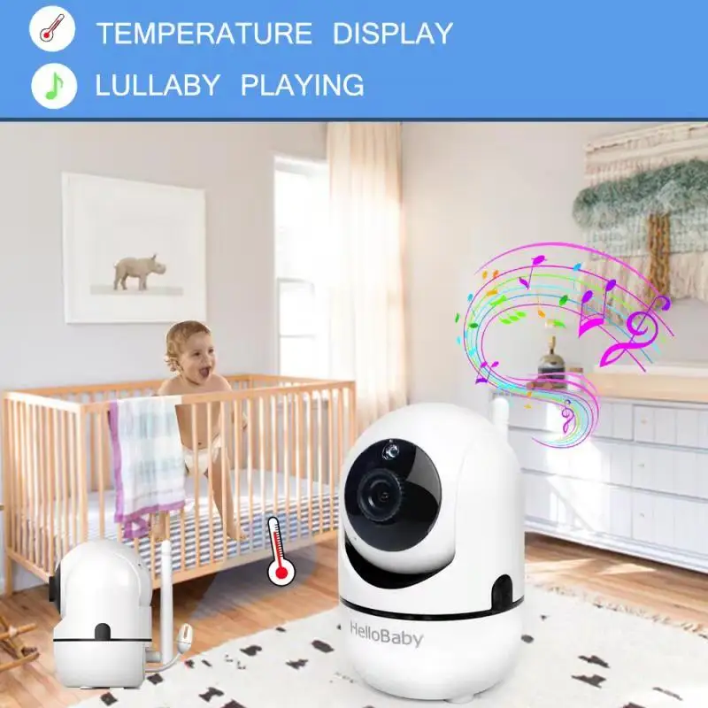 Видеоняня HelloBaby с экраном 3 2 дюйма две системы разговора панорамирование наклон