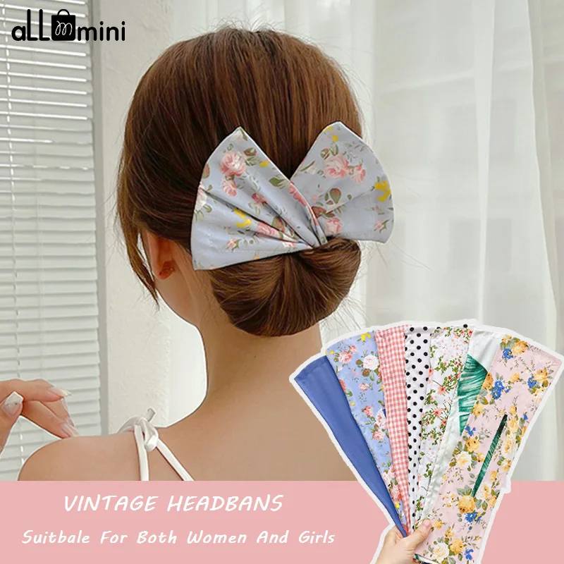 

2021 New Vintage Knotted Hairbands Colorful Floral Headbands Women Fashion Hair Braiding Tool Fashion Hairpin Hair Accessories
