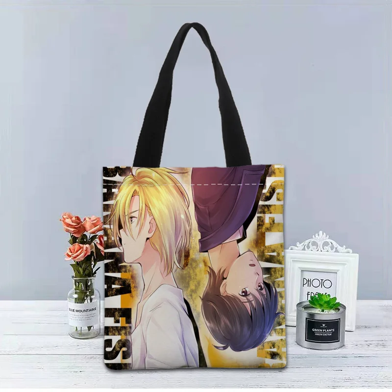

Индивидуальная женская сумка-тоут, Холщовая Сумка, двухсторонняя сумка для покупок с принтом, дорожная Повседневная Полезная сумка через п...