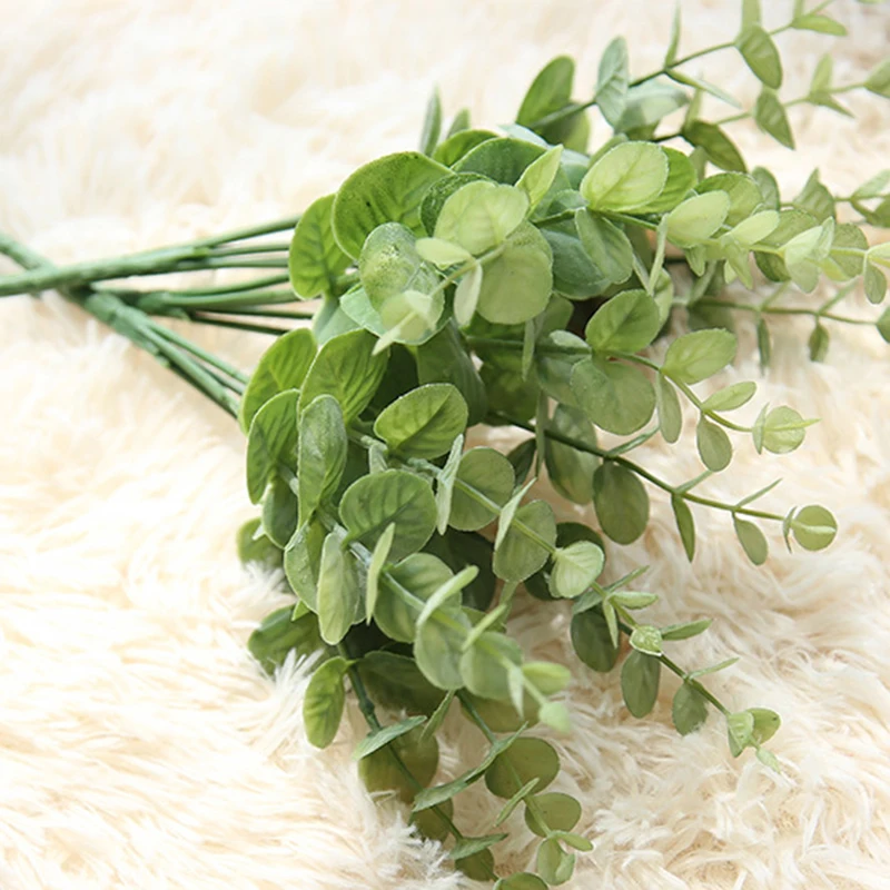 Искусственный ротанговый лоза шелк эвкалипта целлюлоза деньги лист Свадьба перекрещивание отель Рождество Декор Зеленая растительность для стены материал лист