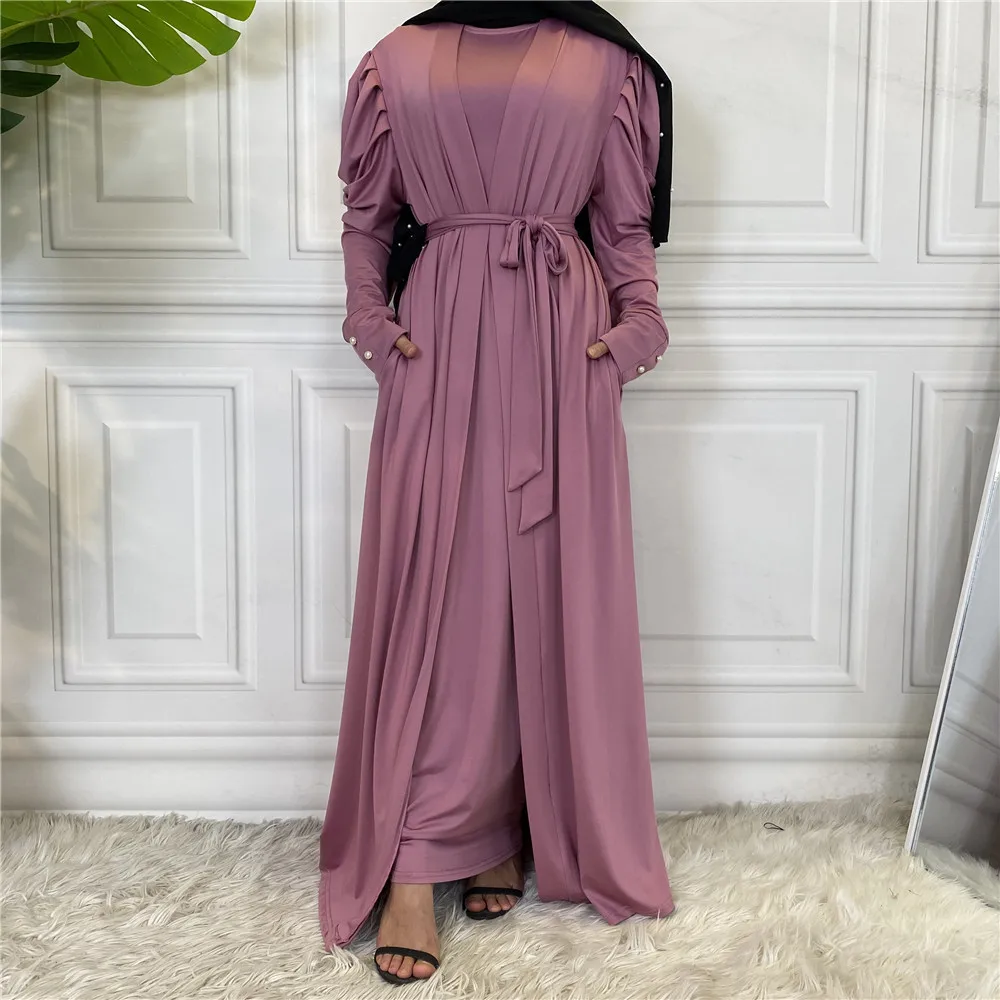 Wepbel женская одежда однотонный мусульманский кардиган Средний Восток простое кимоно абайя модное платье ИД хиджаб Рамадан кафтан