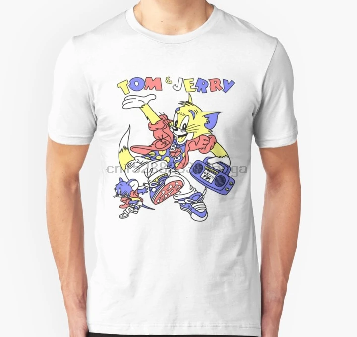 Мужская футболка с коротким рукавом Винтажный дизайн Том Джерри унисекс женская