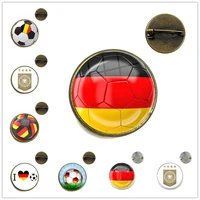 german football team emblem brooch germany flag and football logo european football fans glass cabochon collar pins jewelry gift