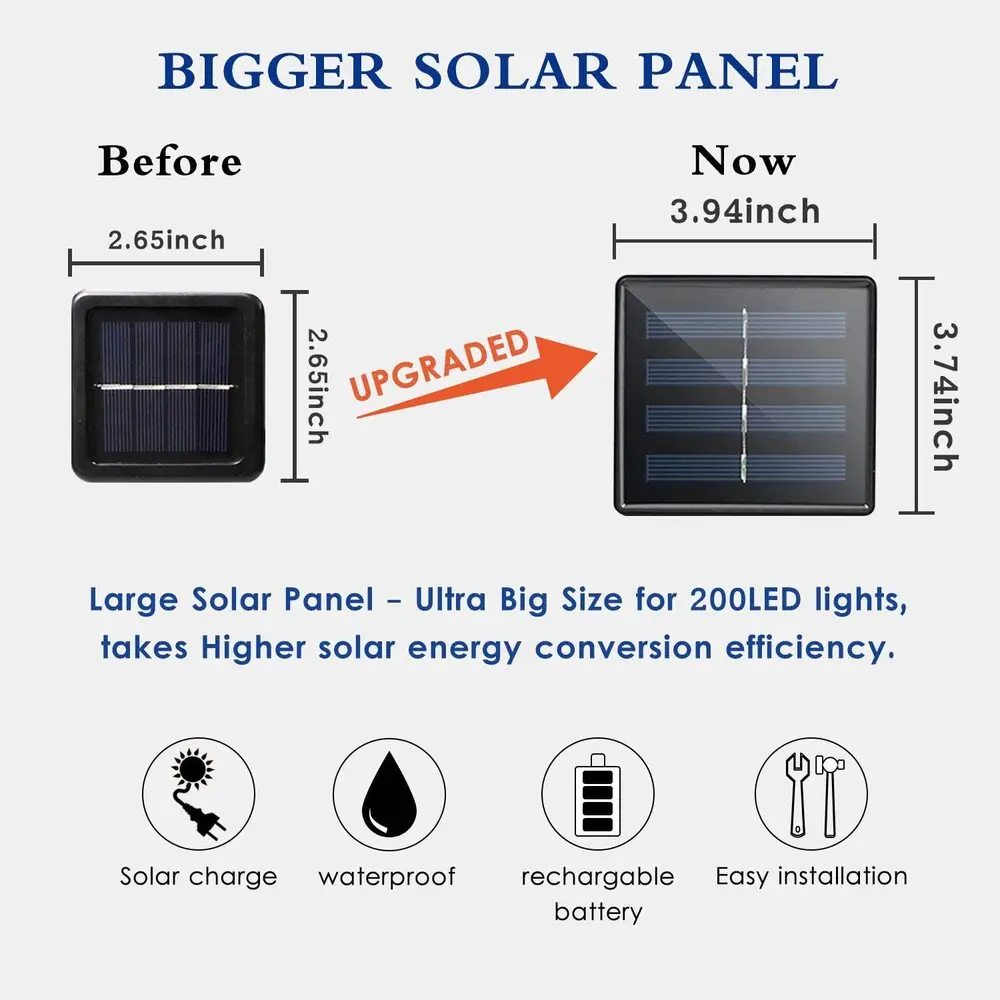 Уличная светодиодная гирлянда на солнечной батарее 50/100/200/330