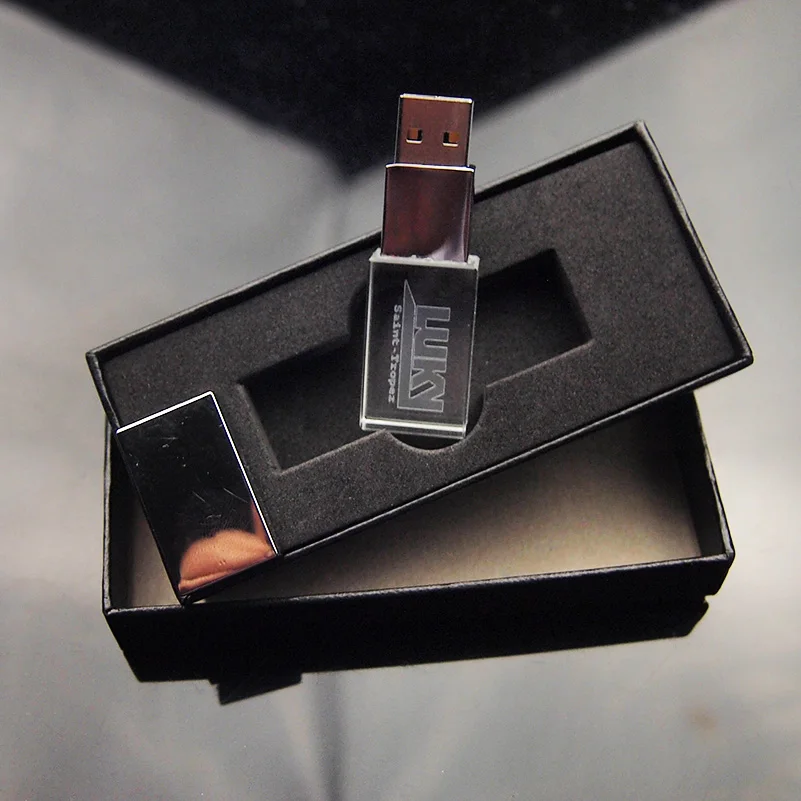 Без светодиодный светильник Пользовательский логотип кристалл USB флэш