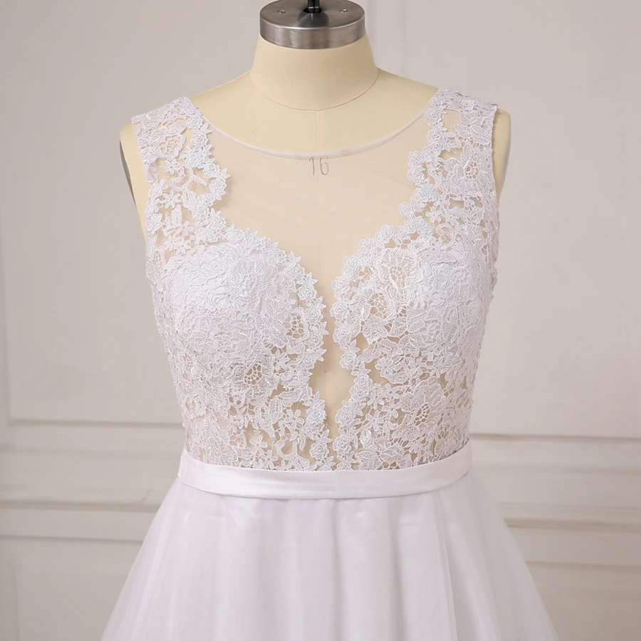 Женское свадебное платье Jiayigong белое длинное с аппликацией из тюля в стиле бохо