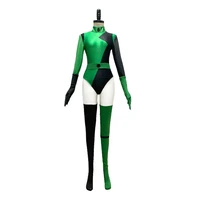 cosplaydiy anime costume shego cosplay green suit halloween cosplay jumpsuit bodysuit set for women girls