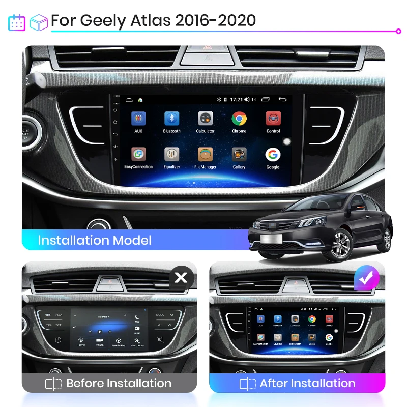 Junsun V1 2G + 32G Android 10 0 RDS для Geely Atlas NL 3 2016 2020 автомобильное радио мультимедийный