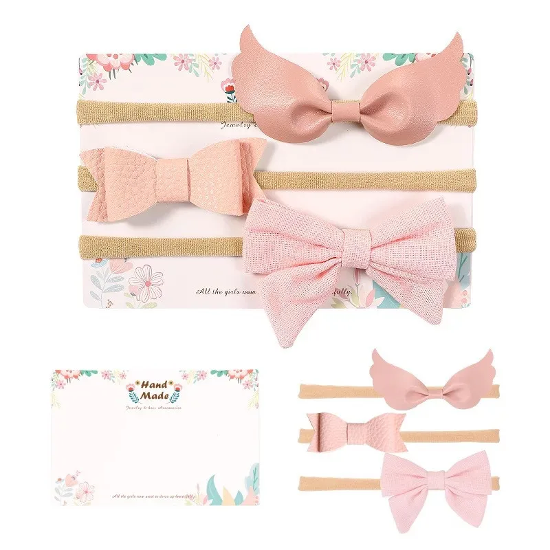 

3Pcs/lot Baby Headbands Flower Bows Nylon Hair Bands Turban Baby Girl Hairbands Newborn Photography Props Infants Accessories