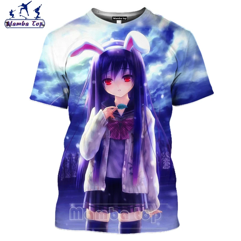 Топ Mamba Touhou футболка с 3D принтом милые Мультяшные мужские футболки круглым