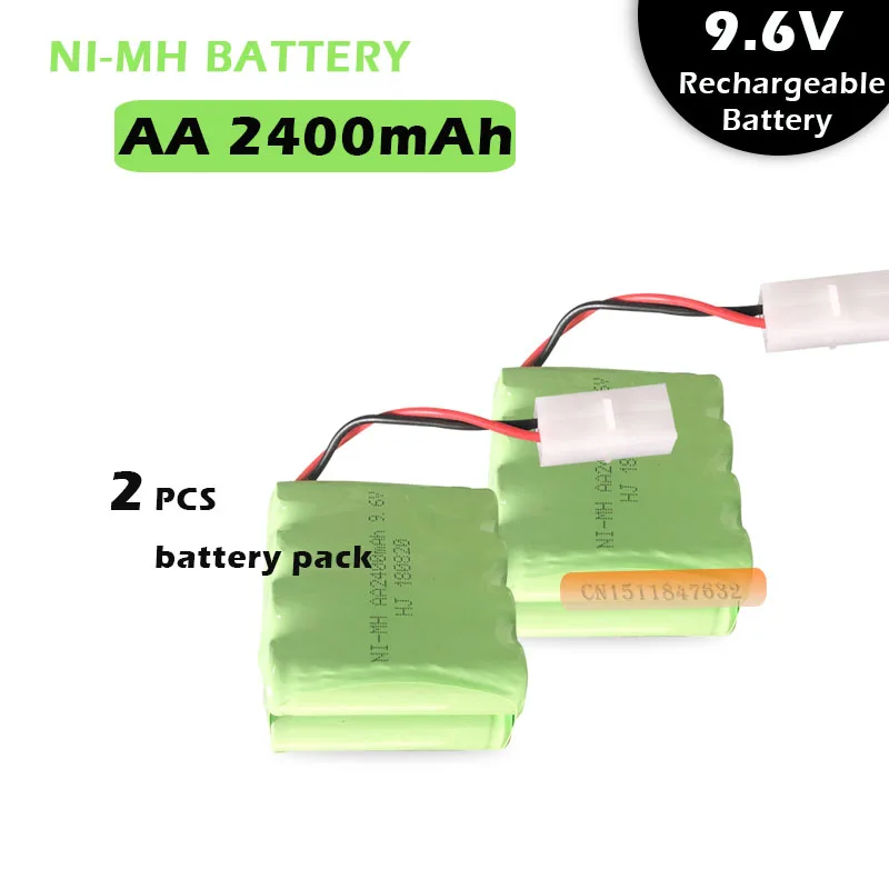 2шт 2400mah ni-mh bateria 9,6 v rc батарея 9,6 v nimh батарея 8x aa Размер ni mh pilas recargables 9,6 v упаковка для Радиоуправляемая Игрушечная машина батарея