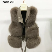 faux fur vest coat womens lapel sleeveless buckle slim plus size teddy coat 2021 high street plush fur one piece jacket