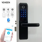 Электронный дверной замок YOHEEN, смарт-карта с цифровым кодом и отпечатком пальца, Bluetooth, TTLock, врезной замок безопасности через приложение