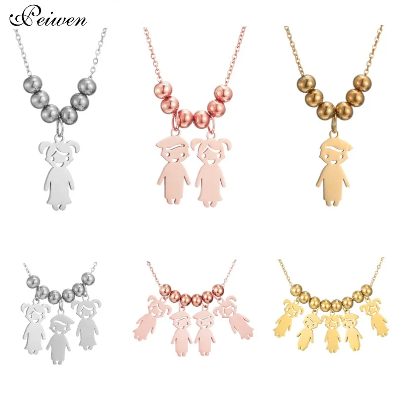 Персонализированные мальчик девочки дети кулон ожерелье из нержавеющей стали