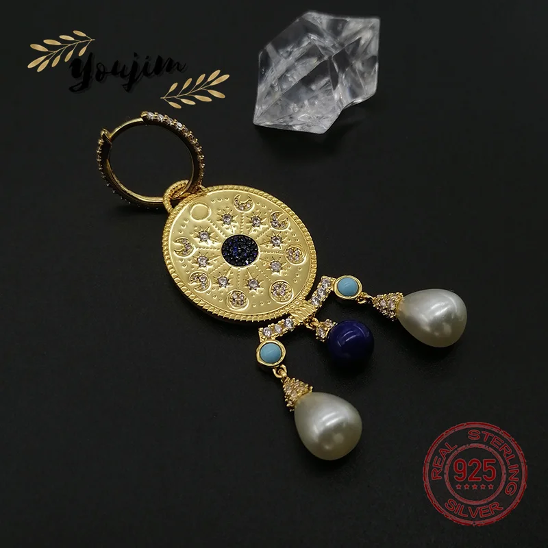 

Серьги женские из серебра 925 пробы с жемчугом и цирконием