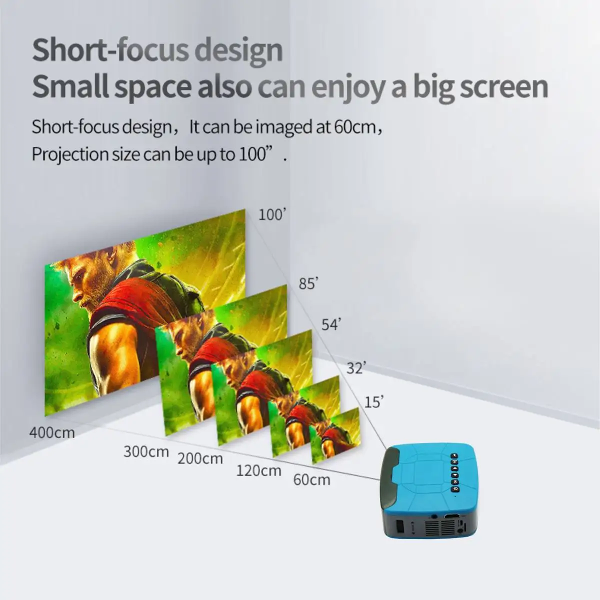 

Mini Projector 680Lumens 1920x1080P LED Portable HD Beamer for Home Cinema Supports powerd by power bank