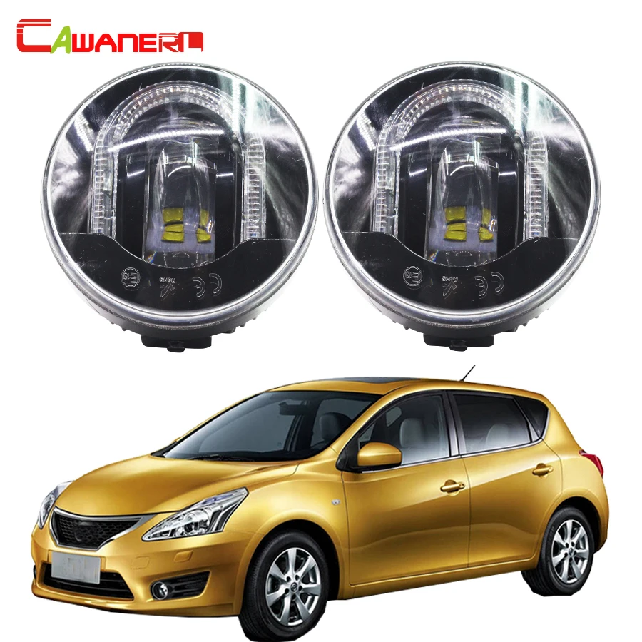 Cawanerl для Nissan Tiida хэтчбек салон 2007 до автомобиля светодиодный туман светильник DRL