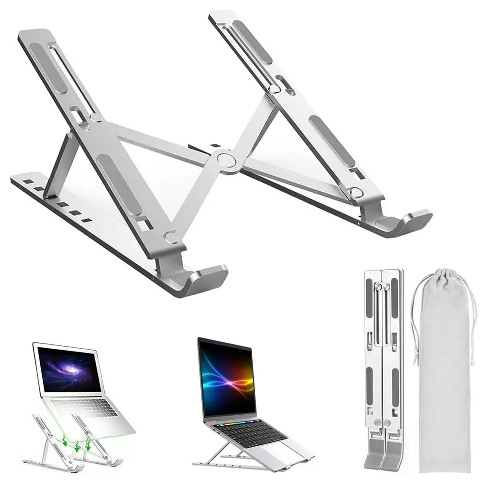 

Aluminum Portable Laptop Stand Support Base Notebook Stand For Macbook Pro Lapdesk Computer Laptop Holder Cooling Bracket Riser