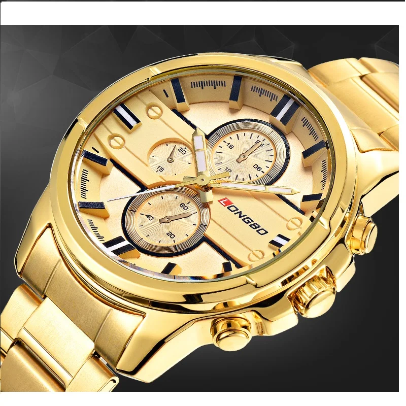 Часы наручные LONGBO Мужские кварцевые спортивные в стиле милитари с браслетом из