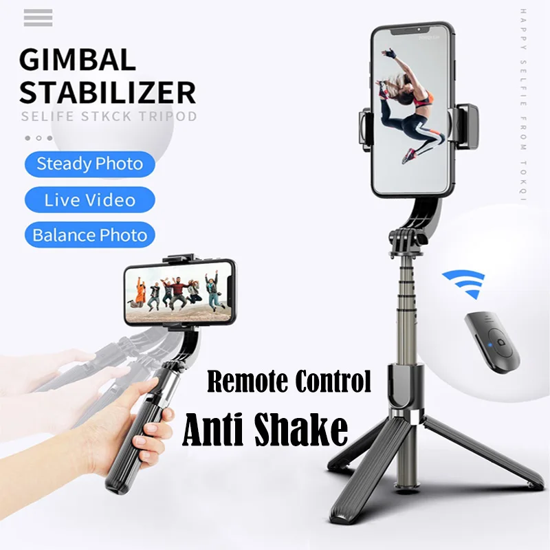 

New Handheld Gimbal Phone Stabilizer for IOS Android Wireless Bluetooth Selfie Stick Phone Tripods Vlog Live Stream Video Record